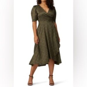 BOBEAU High Low Wrap BROWN Dress